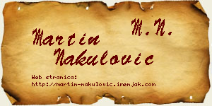 Martin Nakulović vizit kartica